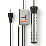 Immersion Water Heater-Portable Bucket Heater 1500W-Fast HeatingFeatures Temperature Control, Digital Display, and Dry-Burn Protection. Submersible for Bathtubs-Buckets-Small Pools