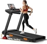 Folding Treadmill with 16% Incline, Running Machine for Home Gym, Tablet Holder and Cup Holder