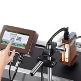 PRECISTECH Industrial Inkjet Printer, Online Coding Machine for Manufacturing Date Expiry Date Lot Code Qr Code Barcode Logo and Serial Number Printing, 12.7mm Height or 25.4mm Height(12.7mm Height)