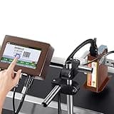 PRECISTECH Industrial Inkjet Printer, Online Coding Machine for Manufacturing Date Expiry Date Lot Code Qr Code Barcode Logo and Serial Number Printing, 12.7mm Height or 25.4mm Height(12.7mm Height)