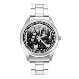 FodPand Mens Stainless Steel 3-Hand Analog Watch Easy Reader 40mm Dial