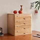 YHdtUO Solid Wood Desktop File Cabinet Lockable Drawer File Box Office Supplies Storage Flat File Storage S,C-4 Layer
