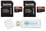 SanDisk 256GB Extreme Pro MicroSD Memory Card (2 Pack) Works with DJI Air 2S, Air 2, Mini, Mini 2, Mavic 2 Drone (SDSQXCD-256G-GN6MA) Bundle with 1 Everything But Stromboli MicroSDXC & SD Card Reader