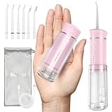 Bezvoi Portable Water Flosser for Travel, Mini Compact Cordless Oral Irrigator with Storage Bag, Removable Wide Tank & 5 Modes, IPX7 Waterproof Water Floss for Braces, Orthodontic, Sensitive Teeth