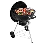 GRiliFE 18 inch Charcoal Grill, Portable Kettle BBQ Grills, Barbecue Gift, Durable & Easy to Assemble, Round Barbecue Grill for Outdoor Cooking, Patio and Beach, Black