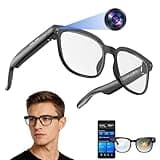 Smart Glasses with Camera, 1080P HD Video Recording Camera Glasses, Bluetooth Open-Ear Audio Smart Glasses, AI Voice Assistant, Dual Cameras, Touch Control for Driving, Cycling, Travel