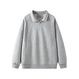 Men's Quarter Zip Sweatshirt Long Sleeve Stand Collar Slim Fit Pullover Top Fall Winter Comfy Casual Work Outfits Gray