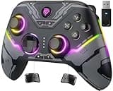 EasySMX X15 Wireless PC Controller with Hall Effect Joysticks & Triggers, RGB Lighting, 2 Back Buttons, 1000mAh Battery, Bluetooth Game Controller for Windows PC, Steam, Switch & Android