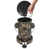CTYSZZA Fire Hydrant Trash Can, Retro Creative Garbage Can with Detachable Inner Bucket Indoor Outdoor Waste Bins Wrought Iron Pedal Trash Can with Lid (Bronze)