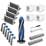 19 Pcs Replacement Parts for ECOVACS T90 Omni/T90 Pro Omni/X9S/X12 Pro Omni, 1 Main Brush, 2 Roller Mops, 4 Filters, 4 Dust Bag, 6 Side Brushes, 1 Screwdriver and 1 Clean Brush
