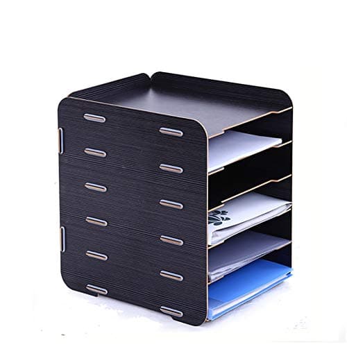 -File Cabinet Desktop Wooden File Cabinet 4 Layers of Creative Office Supplies Multi-Layer Book Storage Box File Holder for Office Use (Color : #6) (#9)