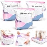 Life Space Creator Storage Bags, No Pump Vacuum Storage Bags Large Capacity, Big Vacuum Storage Compression Bags No Pump Needed for Clothes, Bedding, Travel & Closet Organization (3PCS, Large)