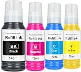PROSWIFT Replacement for Epson 502 Ink Refill Bottles Remanufactured for Ink for EcoTank ET-3850 ET-2850 ET-4850 ET-15000 ET-3760 Printer (4 Bottles, 1BK,CMY)