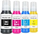 PROSWIFT Replacement for Epson 502 Ink Refill Bottles Remanufactured for Ink for EcoTank ET-3850 ET-2850 ET-4850 ET-15000 ET-3760 Printer (4 Bottles, 1BK,CMY)