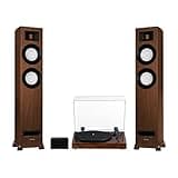 Fluance RT82 Vinyl Turntable Record Player, Ortofon OM 10 Cartridge, Ri91 Powered Floorstanding Speakers, PA10 Preamp