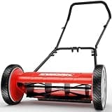 EWORK Push Reel Lawn Mower, 23-Inch Manual Lawn Mower with 4 Adjustable Cutting Heights, 5-Blade Cutting System, Sponge-Wrapped Handle, Tool-Free Assembly, Reel Mowers for Garden, Small Yard