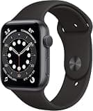 Apple Watch Series 6 (GPS, 44mm) - Space Gray Aluminum Case with Black Sport Band (Renewed)