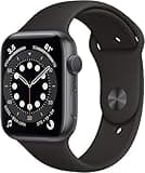 Apple Watch Series 6 (GPS, 44mm) - Space Gray Aluminum Case with Black Sport Band (Renewed)