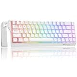 BlueFinger 60% Wireless Mechanical Gaming Keyboard, Bluetooth/2.4GHz/USB-C Hot Swappable RGB Backlit Keyboard with PBT Keycaps, 60 Percent Compact Keyboard for Mac PC PS5 Xbox, White