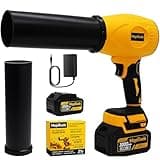 MoJoTools 21V Cordless Leaf Blower with Battery and Charger, 135 MPH 320 CFM Lightweight Handheld Blower, Battery Powered Leaf Blower with Extension Tubes for Patio, Yard, Car & Dust Cleaning