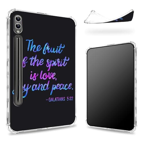 Designed for Samsung Galaxy Tab S9 Ultra 14.6 inch 2023 (SM-X91) Case with S Pen Holder, Transparent Back with Bible Verse, Slim Soft TPU Shockproof Bumper Cover