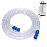 LANGZIHT Replacement Connector Tube Compatible with PureWick PW100 Urine Collection System, 67 in Bedside Collector Tubing, Clear Ribbed Hose with Blue Connector Ends, 1 Pack
