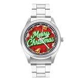 FodPand Analog Men Stainless Steel Band Watch Big Face Silver Wristwatch