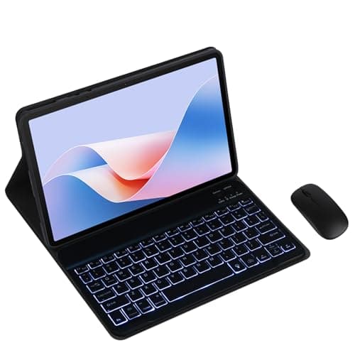 Magnetic Detachable Wireless Keyboard & Mouse Combo with Leather Cover for Xiaomi Pad 7 11.2-inch Tablet – Full Wrapped Protection Keyboard Case (Black,Backlight and Mouse)