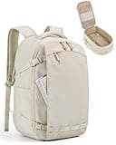 BAGSMART Travel Backpack Women, 15.6 Inch Carry On Backpack Flight Approved, TSA Approved Personal Item Travel Bag, Water Resistant Weekender Bag Luggage Daypack, Beige