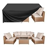 BALEINE Patio Furniture Covers, Outdoor Furniture Covers Waterproof, Heavy Duty Oxford Patio Table Cover for Outdoor Table, Chair, Sofa, Desk (Black, 108"L x 82"W x 28"H)