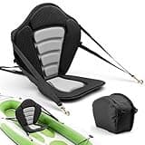 VEVOR Kayak Seat, 1 Pack 0.5" Thick, Universal Paddle Board Seat with Back Support, Sit-on-Top Soft Padded Cushion with Storage Bag & Adjustable Straps for SUP, Canoe, Fishing Boat, Inflatable Kayak