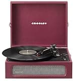 Crosley CR8017B-BU Voyager Vintage Portable Vinyl Record Player Turntable with Bluetooth in/Out and Built-in Speakers, Burgundy