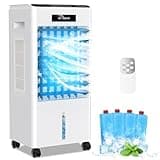 Portable Air Conditioners, 3-IN-1 Evaporative Swamp Air Cooler 8L, Windowless Portable AC with Remote, Fast Cooling, 7H Timer, Oscillation 90°, 3 Modes Air Conditioner Portable for Room Bedroom(Black)