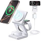 3 in 1 Wireless Charging Station for Apple Multple Devices - Foldable Magnetic Wireless Charger Dock -Travel 18W Charging Pad for iPhone 17 16 15 14 13 12 Pro/Pro Max/Plus/Watch & Airpods All Series