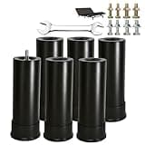 Benbuoo 7 Inch Metal Adjustable Bed Base Frame Leg Replacement Heavy Duty Extra Height Leg Compatible with 93% of Frameworks Such as M8 M10 M12 Thread (Set of 6), Black