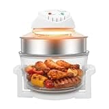 Pxolerig 18Qt Glass Air Fryer Non Toxic, 1400W Multiple Turbo Air Fryer, Temperature Control and Time Control or Kitchens Restaurants