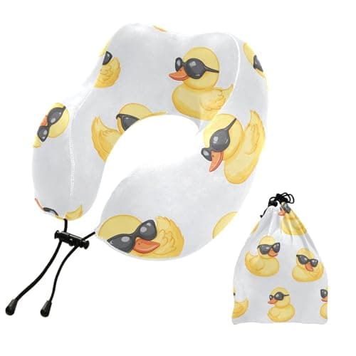 ZOEO Travel Pillow for Neck Head, Duck Sunglasses Memory Foam Padding Sleeping Airplane Trains Cars Camping Office