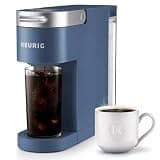 Keurig K-Iced Plus Single-Serve Coffee Maker, Brews Iced Coffee, Fits Travel Mug, Removable Water Reservoir, Blue (Renewed)