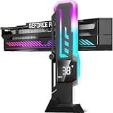 GSCOLER ARGB GPU Support Bracket with CPU & GPU Temp/Usage Display, Adjustable Height GPU Sag Bracket with Magnet & Non-Slip Base for Video Card, Universal Graphics Card Support, 5V3PIN RGB GPU Brace