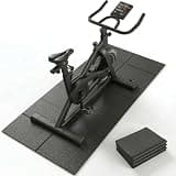 Wimwum Foldable Walking Pad Mat, High-Density PVC Treadmill Mat for Hardwood Floors & Carpet, 55" x 24" Space-Saving Exercise Equipment Mat for Under Desk Bike, Elliptical & Home Gym,Black