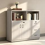 YCZYCZ Lateral File Cabinet with Lock, Metal Office Storage Cabinet, 2 Drawer Lateral File Cabinets for Home Office, A4 Letter Size, Heavy Duty Steel Filing Cabinet for Documents Storage
