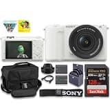 Sony ZV-E10 II Mirrorless Camera White with 16-50mm f/3.5-5.6 Lens | 26MP APS-C Sensor, 4K Video & Flip Screen | for Vlogging & Content Creation + Spare Extra Battery + 64GB Card + Camera Case