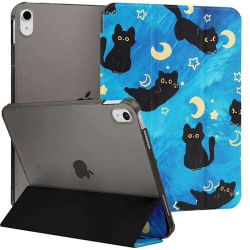 MrARTIST for iPad A16/10th Generation Case - Cute Women Girls Girly Kawaii Aesthetic Preppy Kawaii Chic Cool Design Cover for Apple Tablet for iPad A16/10 Gen 11 Inch 2025, Blue Cat