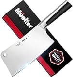 Mueller 7-Inch Meat Cleaver Butcher Knife - German High Carbon Steel, Laser-Tested Razor-Sharp Blade, Heavy Duty Bone Chopper for Meat & Vegetables, Home & Restaurant, Gift for Him
