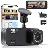 Dash Cam Front and Rear, 4K+1080P Dual Dash Camera for Cars with 5G WiFi, Built-in High-Capacity Storage, Night Vision, G-Sensor, 24H Parking Mode