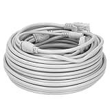 Omquot 2 in 1 Ethernet Cable, Network Power Cord for IP Camera, NVR CCTV System, ABS Material Lightweight and Portable (15m)