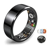 Smart Ring for Women Men,Fitness Tracker Ring,Heart Rate,Blood Oxygen,Step Tracker,Sleep Tracker,Meditation Assistance,No Subscription Fee,IP68 Waterproof Smart Ring for iphone&Android(Black 13)