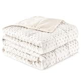 Sivio Weighted Blanket for Adults Twin Size 15 lbs, Soft Heavy Blanket for Stress Relief and Sleep Promotion, Brethable Cooling Weighted Throw Blanket for All-Season, White, 48 x 72 inches