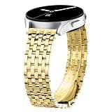 Dressy Bands for Samsung Galaxy Watch 7/6/5/4 40mm Active 2 FE 40mm 44mm/Watch 6/4 Classic/5 Pro/3, 20mm Stainless Steel Metal for Samsung Watch Bands Women Light Gold