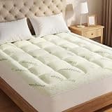 OLIXIS Mattress Topper Twin, Bamboo Viscose Ultra Soft Mattress Protector with Stretchable Pockets, Cooling Pillow Top Mattress Pad Breathable, Mattress Cover for Back Pain Relief, Hot Sleepers
